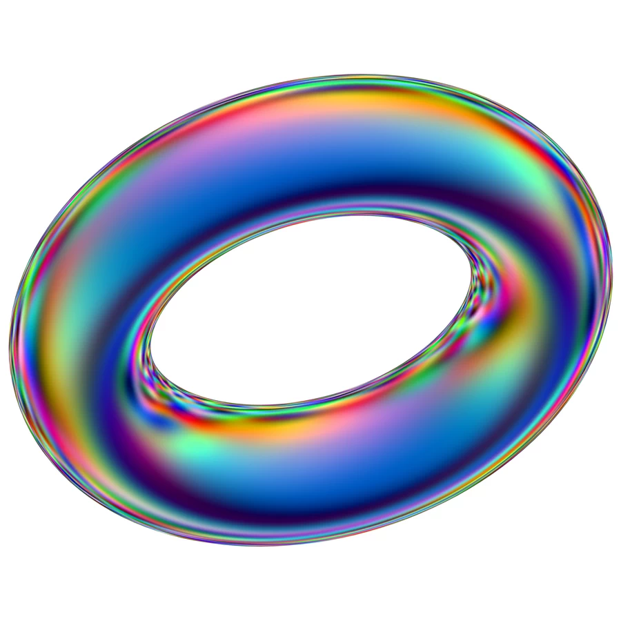 潮流酸性全息金属镭射机能彩虹3D立体几何图形png免抠图片素材【058】